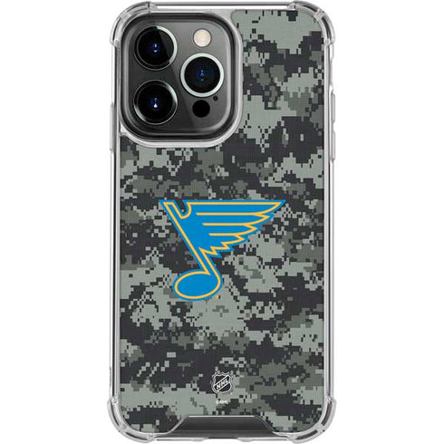 NHL St. Louis Blues Camo iPhone 14 Pro Clear Case